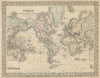 Historic Map : Map of the World on the Mercator Projection exhibiting the American Continent as its Centre., 1867 , Vintage Wall Art