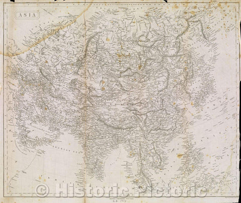 Historic Map : Asia, 1844 , Vintage Wall Art