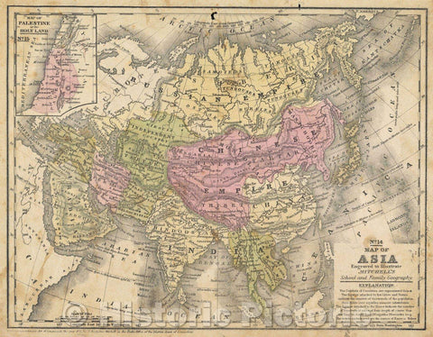 Historic Map : Map of Asia, 1839 , Vintage Wall Art , v2