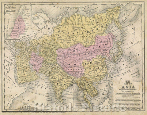 Historic Map : Map of Asia, 1839 , Vintage Wall Art