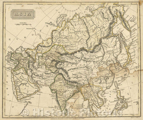 Historic Map : Asia, 1828 , Vintage Wall Art