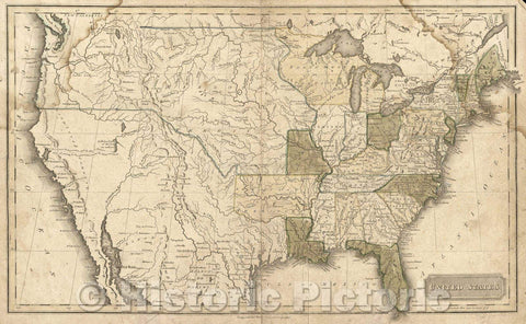 Historic Map : United States (from Morse's School Geography), 1828 , Vintage Wall Art