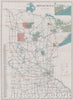 Historic Map : Minnesota, a state guide. Compiled and written by the Federal Writers' Project of the Works Progress Administration, Vintage Wall Art