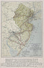 Historic Map : National Highways map of the State of New Jersey : showing seven hundred miles of national highways, 1915 , Vintage Wall Art