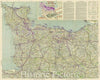 Historic Map : Battle of Normandy, June-August 1944, 1947 , Vintage Wall Art
