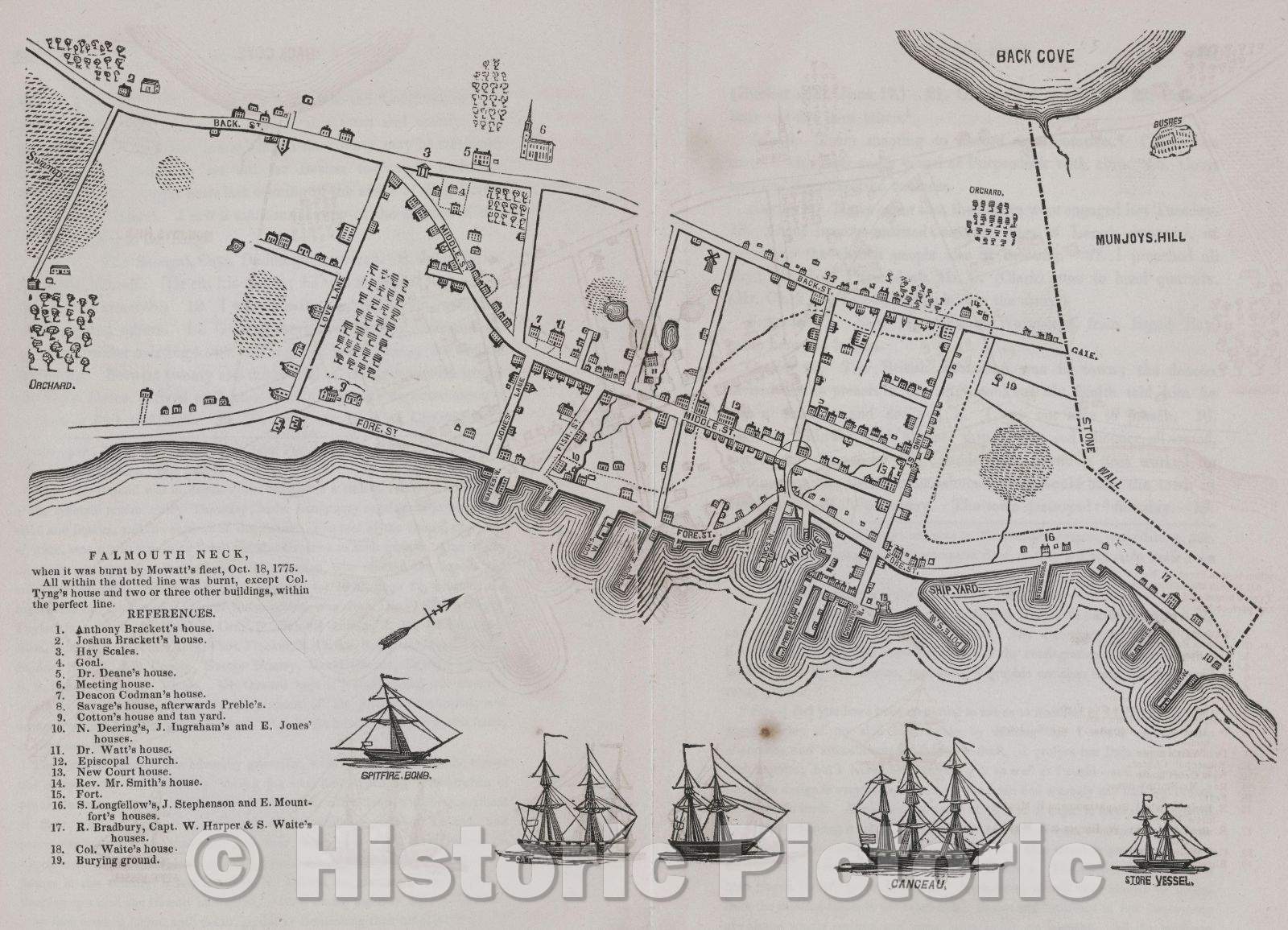 Historic Map : Journals of the Rev. Thomas Smith, and the Rev. Samuel Deane : pastors of the First Church in Portland : with notes and biographical notices, 1727 , Vintage Wall Art