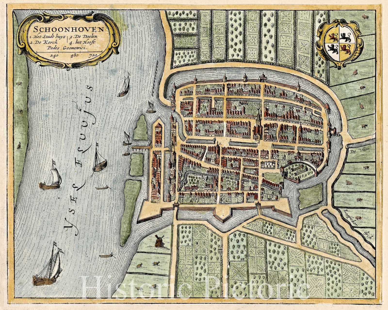 Historic Map : Schoonhoven, Vintage Wall Art