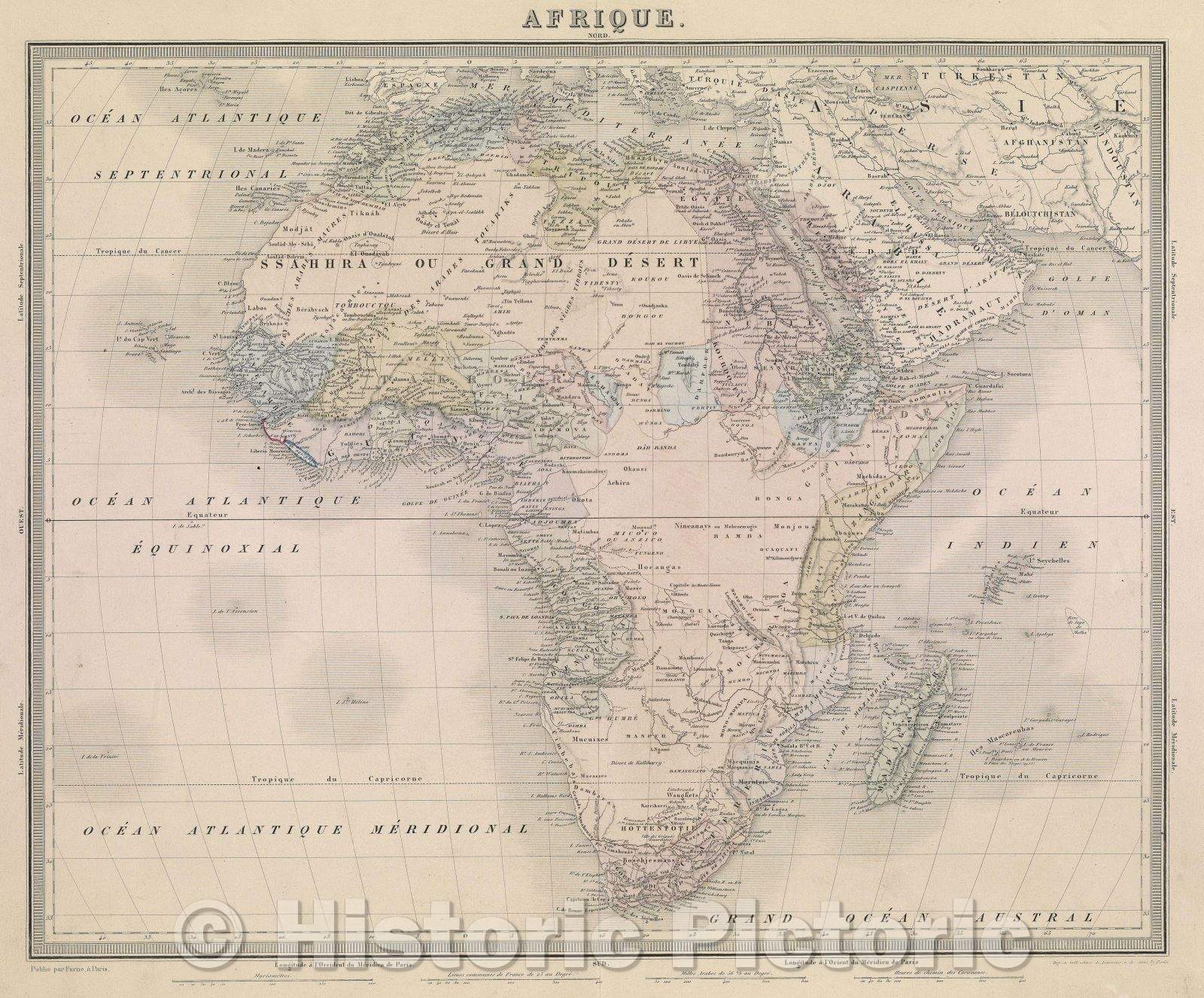 Historic Map : Afrique., 1842 , Vintage Wall Art