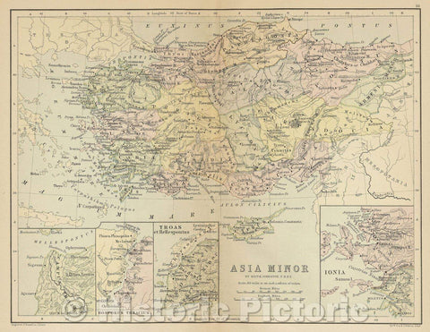 Historic Map : Asia Minor, 1900 , Vintage Wall Art