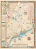 Historic Map : Map of the State of Maine, 1963 , Vintage Wall Art
