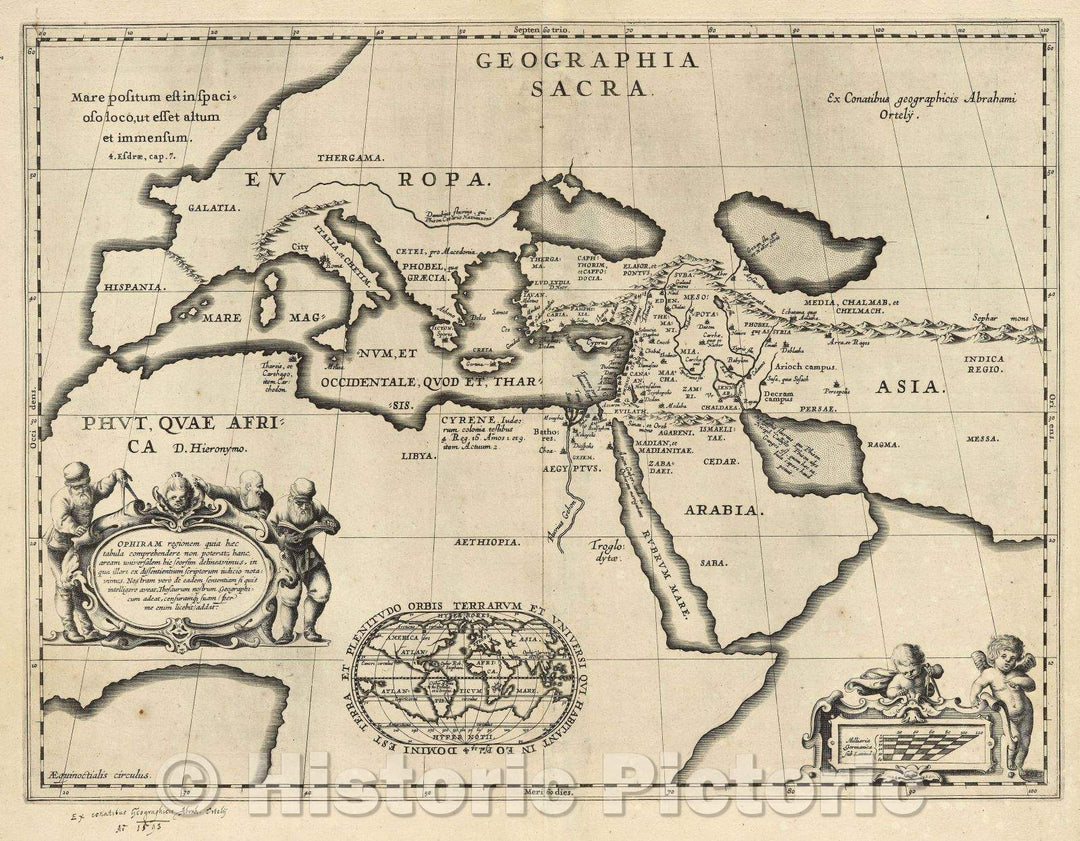 Historic Map : Geographia Sacra. Geographia sacra Ex Conatibus geographicis Abrahami Ortely?, 1598 , Vintage Wall Art
