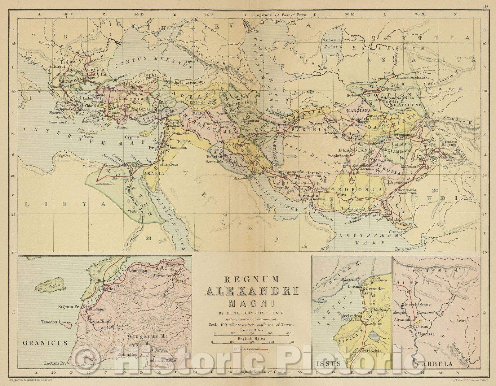Historic Map : Regnum Alexandri Magni, 1875 , Vintage Wall Art