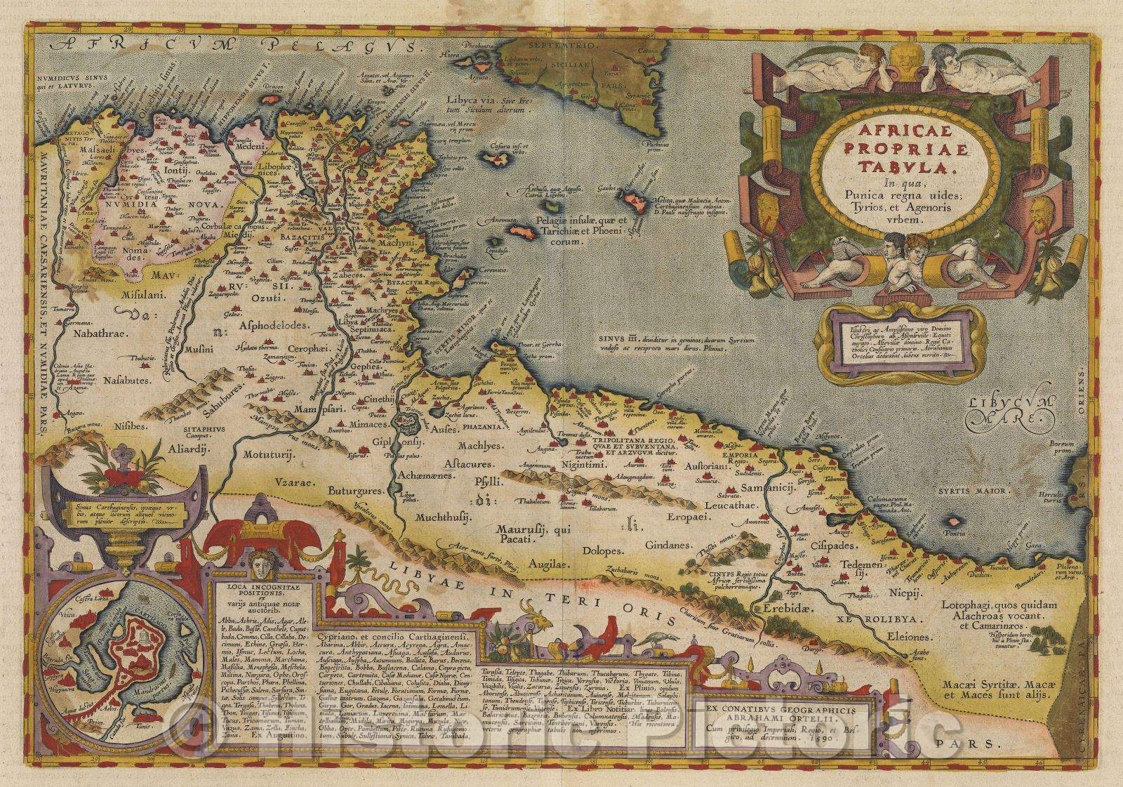 Historic Map : Africae Propiae Tabula, In qua, Punica regna uides; Tyrios, et Agenoris urbem., 1608 , Vintage Wall Art