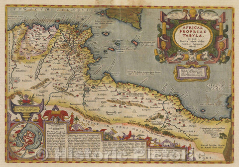 Historic Map : Africae Propiae Tabula, In qua, Punica regna uides; Tyrios, et Agenoris urbem., 1608 , Vintage Wall Art