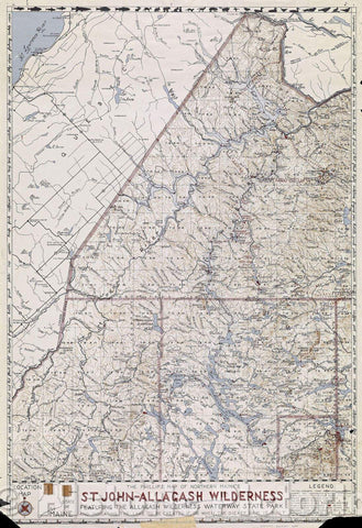 Historic Map : The Phillips Map of Northern Maine's St. Johns-Allagash Wilderness featuring the Allagash Wilderness Waterway State Park, 1967 , Vintage Wall Art