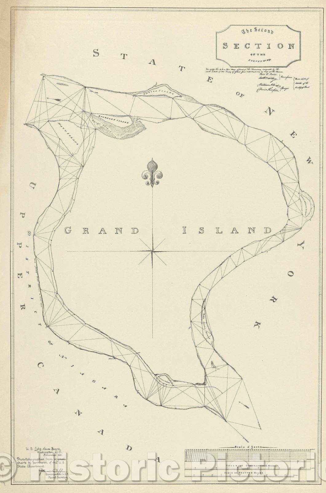 Historic Map : The Second Section of the Survey Map, 1891 , Vintage Wall Art