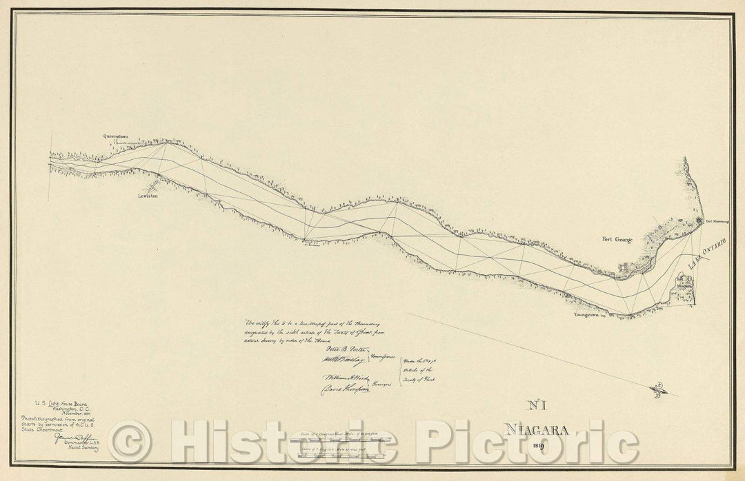 Historic Map : No.I Niagara 1819, 1891 , Vintage Wall Art