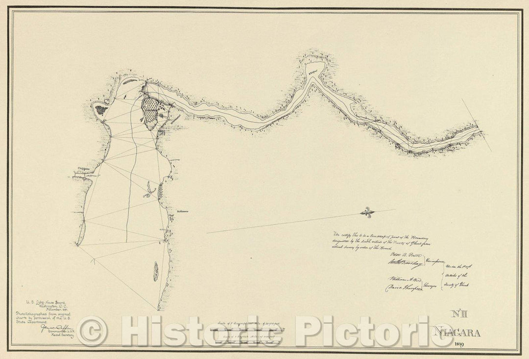 Historic Map : No.II Niagara 1819, 1891 , Vintage Wall Art
