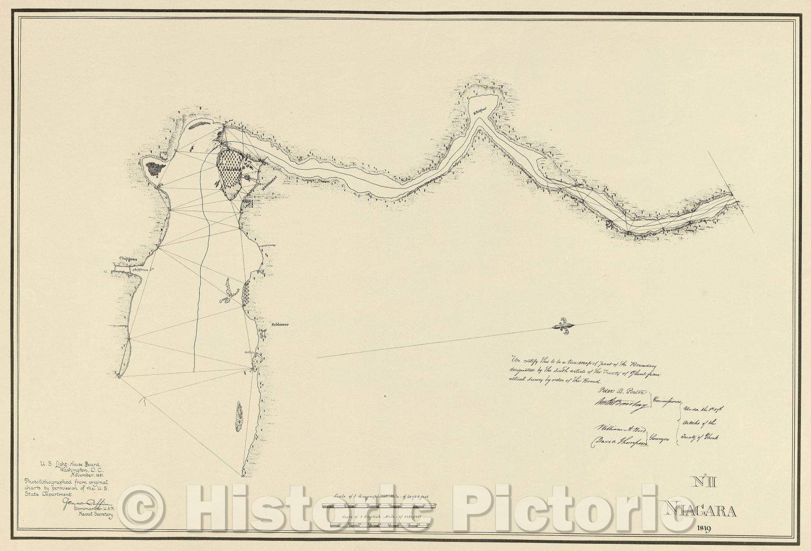 Historic Map : No.II Niagara 1819, 1891 , Vintage Wall Art