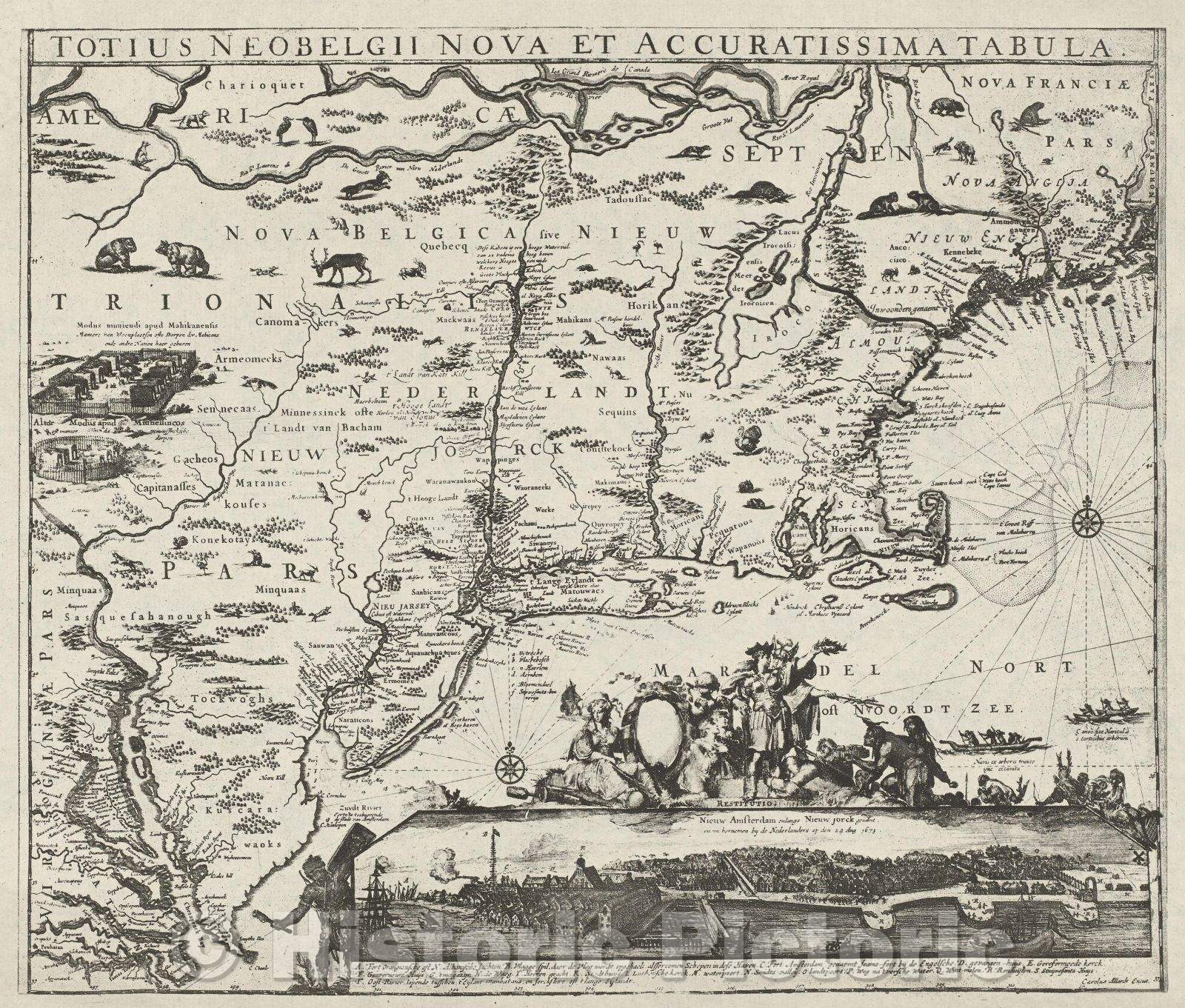 Historic Map : Totius Neobelgii nova et accuratissima tabula., 1673 , Vintage Wall Art