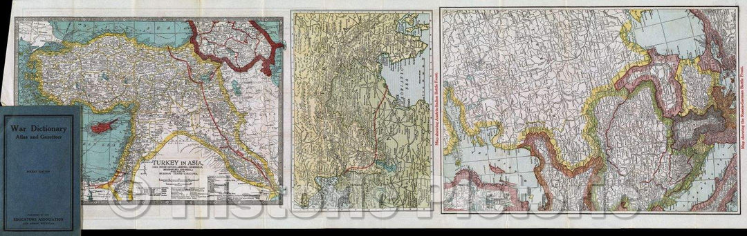 Historic Map : War Dictionary Atlas and Gazetteer, 1917 , Vintage Wall Art