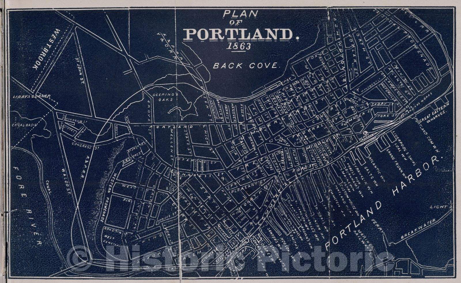 Historic Map : The Portland Directory, and Reference Book, For 1863-4., Vintage Wall Art