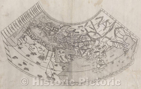 Historic Map : Ptolemaic world map, 1507 , Vintage Wall Art