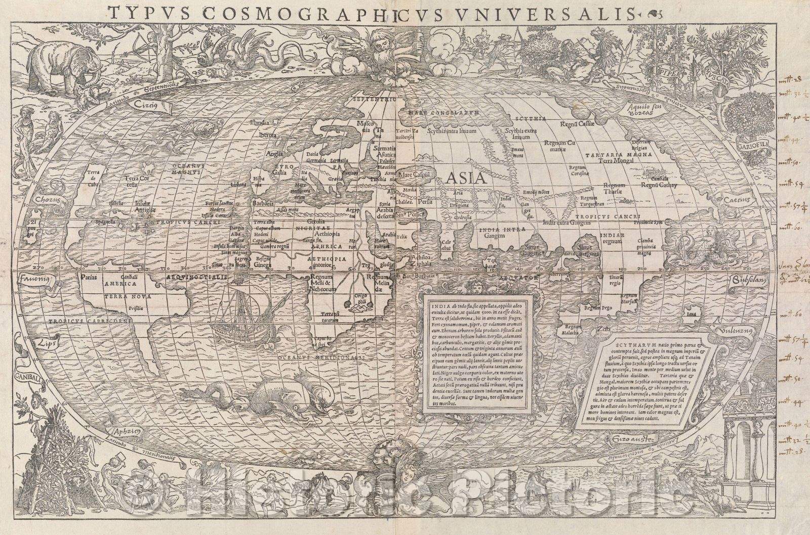 Historic Map : Typus Cosmographicus Universalis, 1555 , Vintage Wall Art