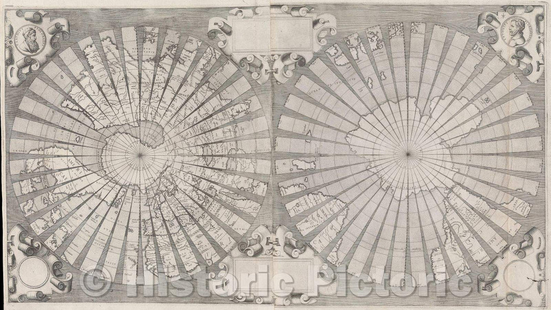 Historic Map : Untitled, 1555 , Vintage Wall Art