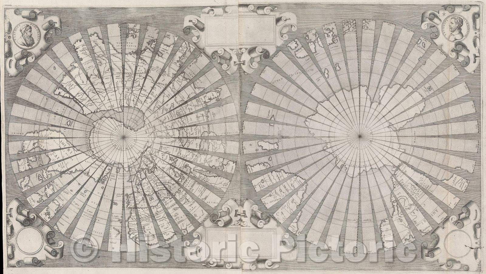Historic Map : Untitled, 1555 , Vintage Wall Art