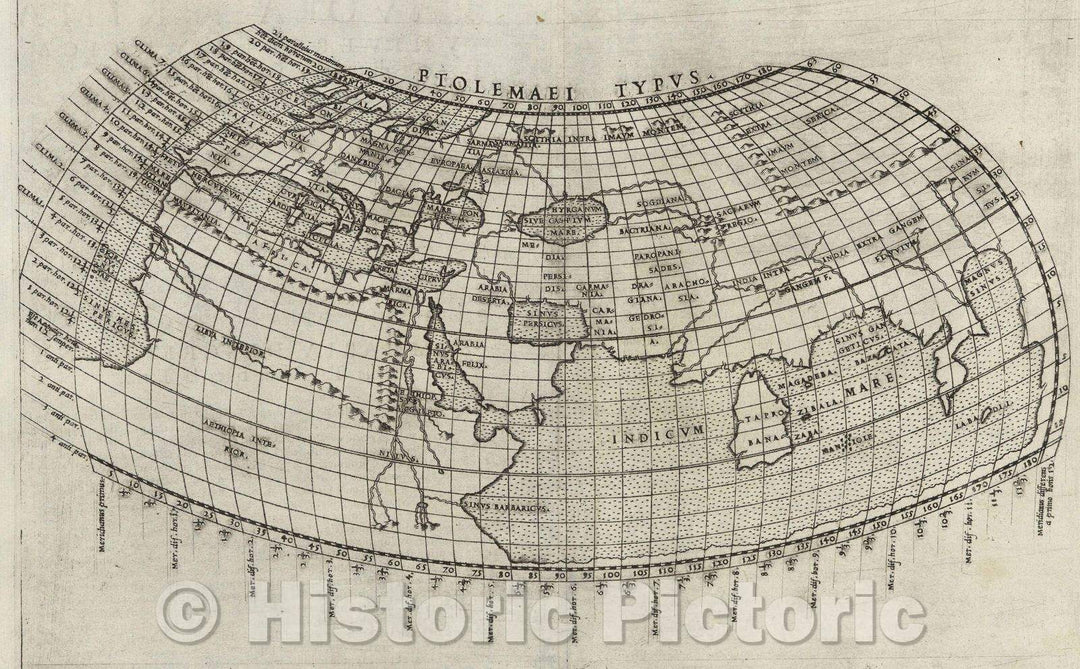 Historic Map : Ptolemaei Typus, 1561 , Vintage Wall Art