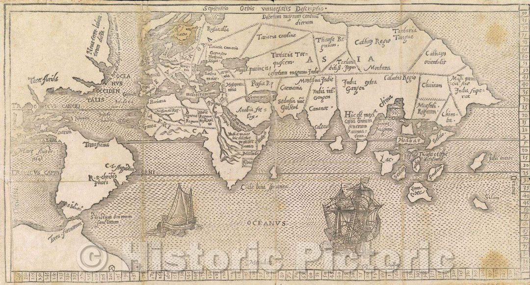 Historic Map : Orbis universalis Descriptio., 1582 , Vintage Wall Art