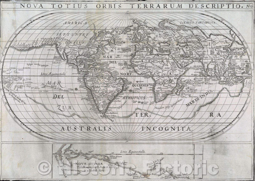 Historic Map : Nova Totius Orbis Terrarum Descriptio., 1619 , Vintage Wall Art