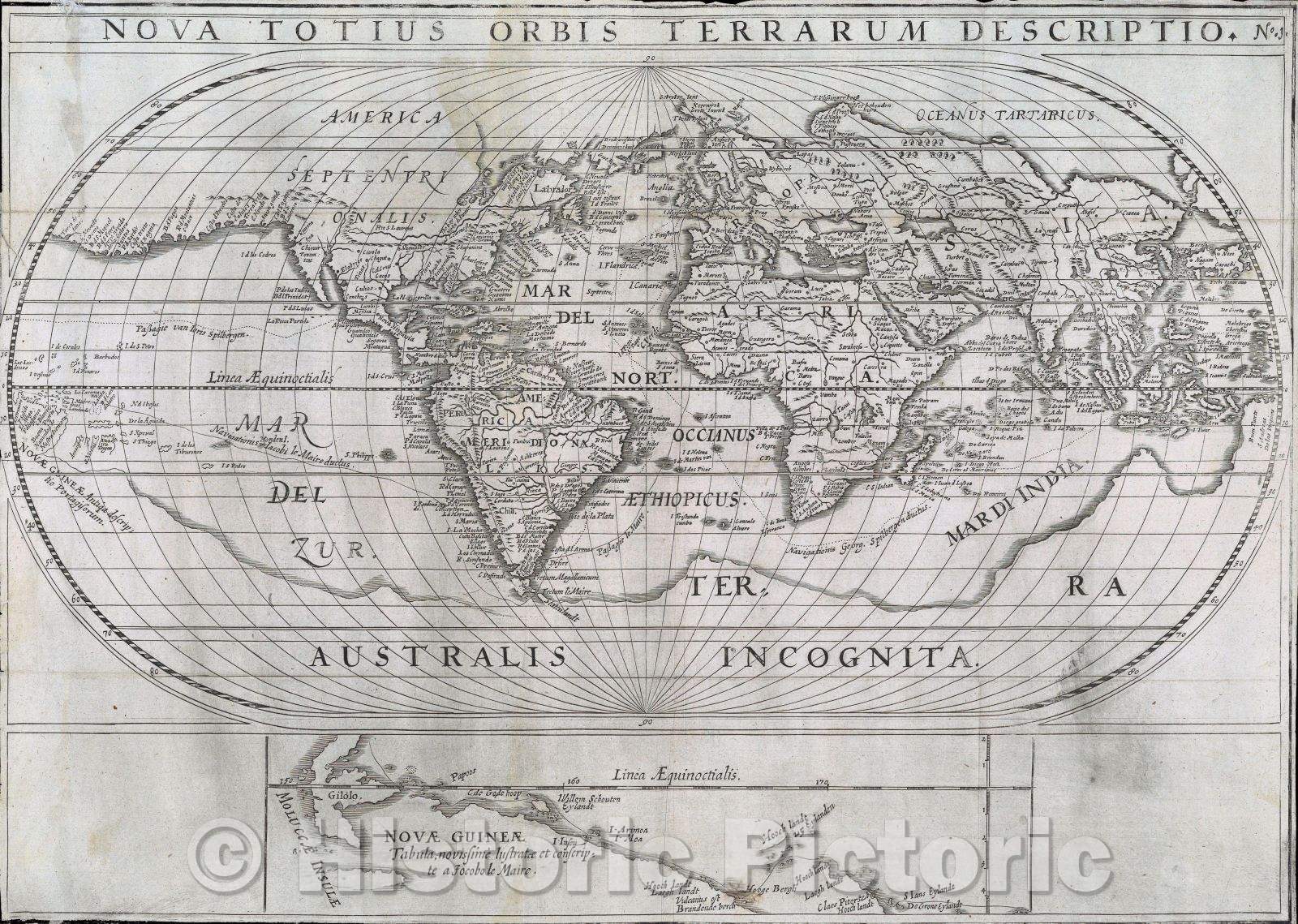 Historic Map : Nova Totius Orbis Terrarum Descriptio., 1619 , Vintage Wall Art