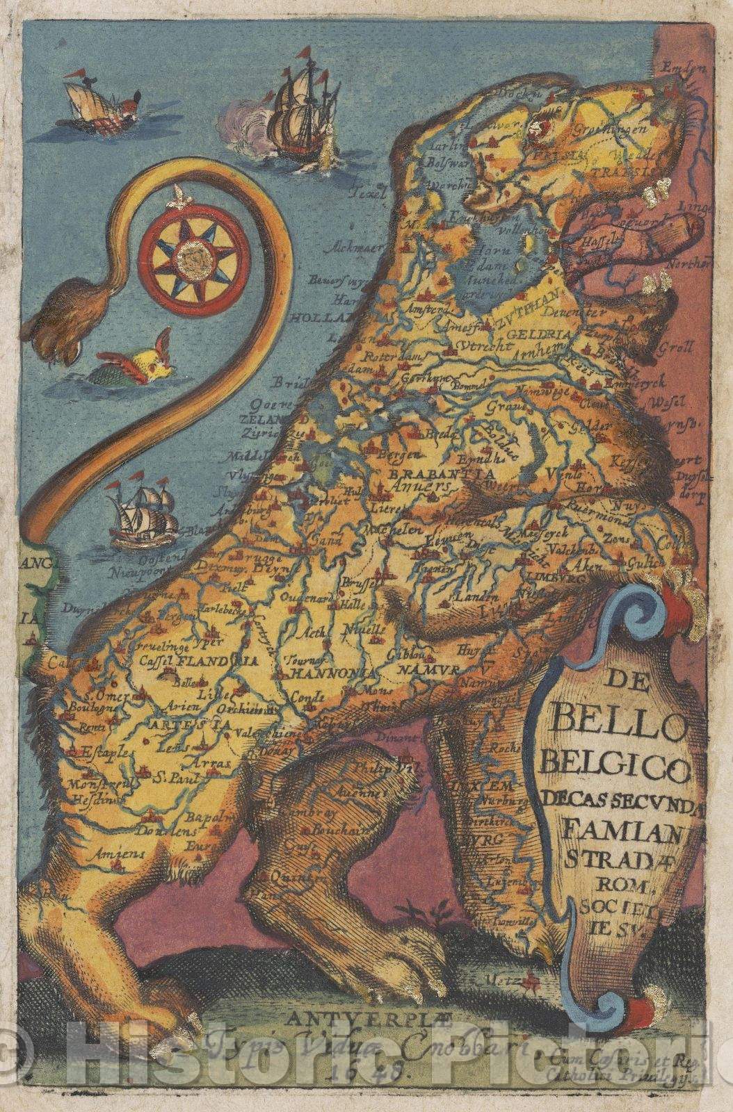 Historic Map : De Bello Belgico Decas Secunda (Leo), 1648 , Vintage Wall Art