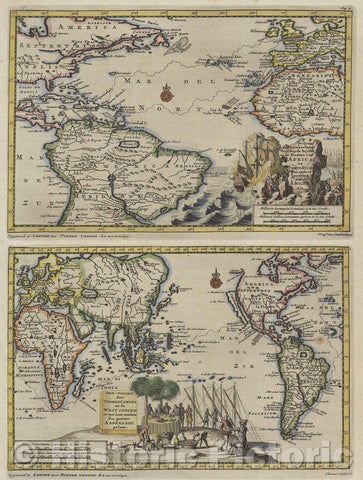 Historic Map : De Graaf van Cumberlands Verscheyde Reysen, na de Kusten van Africa, 1729 , Vintage Wall Art
