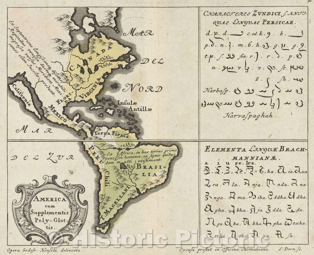 Historic Map : America cum Supplementis Poly-Glot- tis., 1741 , Vintage Wall Art