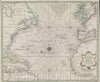 Historic Map : A New and Accurate Chart of the Western or Atlantic Ocean drawn from Surveys and most approved Maps and Charts. The whole being regulated by Astronomi, 1748 , Vintage Wall Art