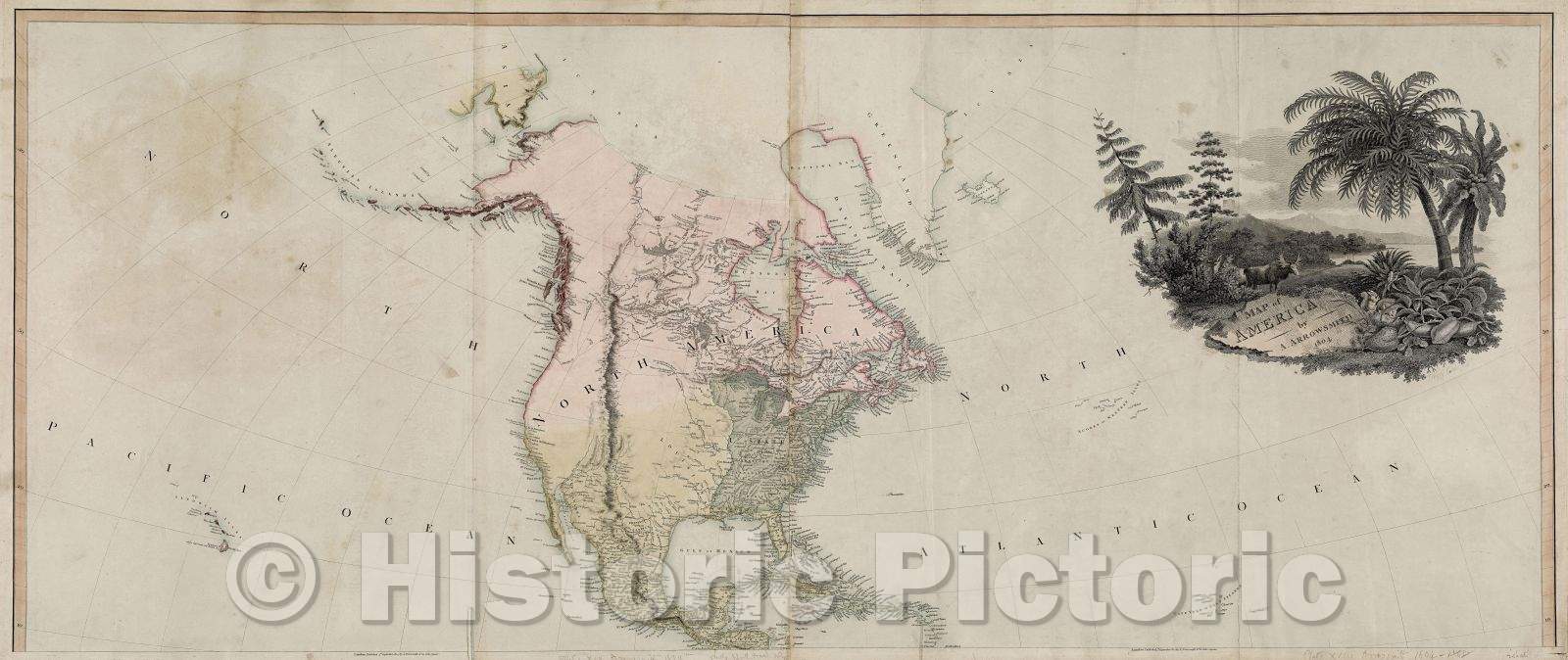 Historic Map : Map of America by A. Arrowsmith 1804, 1804 , Vintage Wall Art
