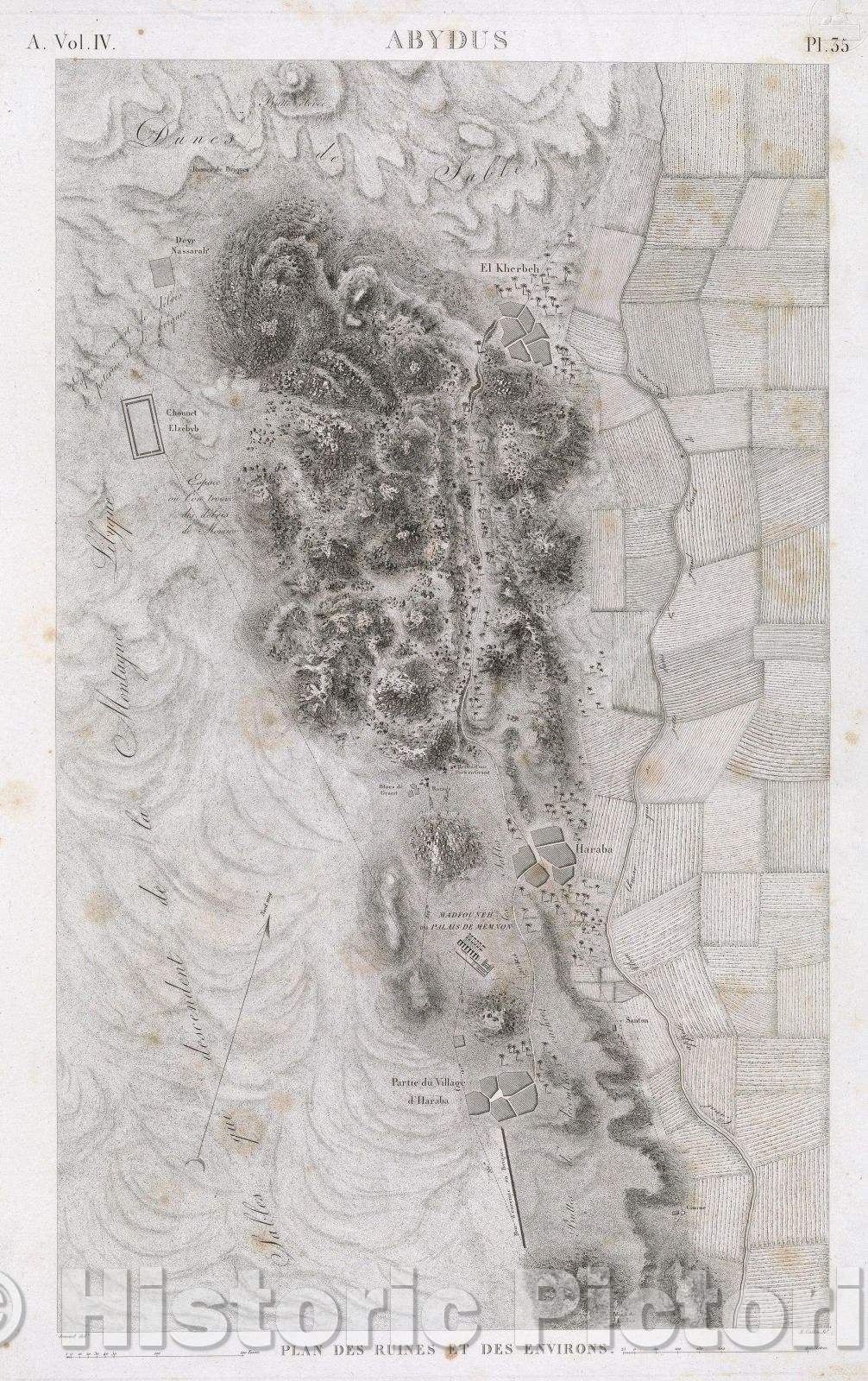 Historic Map : Abydus, 1823 , Vintage Wall Art