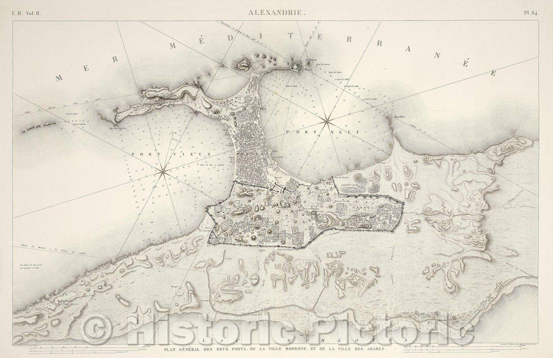 Historic Map : Alexandrie, 1823 , Vintage Wall Art