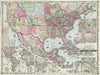 Historic Map : Colton's Railroad and Military Map of the United States Mexico, The West Indies andc, by J.H. Colton, New York. 1864, 1864 , Vintage Wall Art