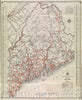 Historic Map : State Highway Commission Map of Maine, c. 1936 , Vintage Wall Art