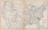 Historic Map : Map of the United States of America, showing the Boundaries of the Union and confederate Geographical Divisions and Departments, Dec. 31, 1860., 1891 , Vintage Wall Art