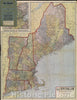 Historic Map : Map of New England Being the states of Maine, New Hampshire, Vermont, Massachusetts, Rhode Island and Connecticut with Population and Location, 1920 , Vintage Wall Art