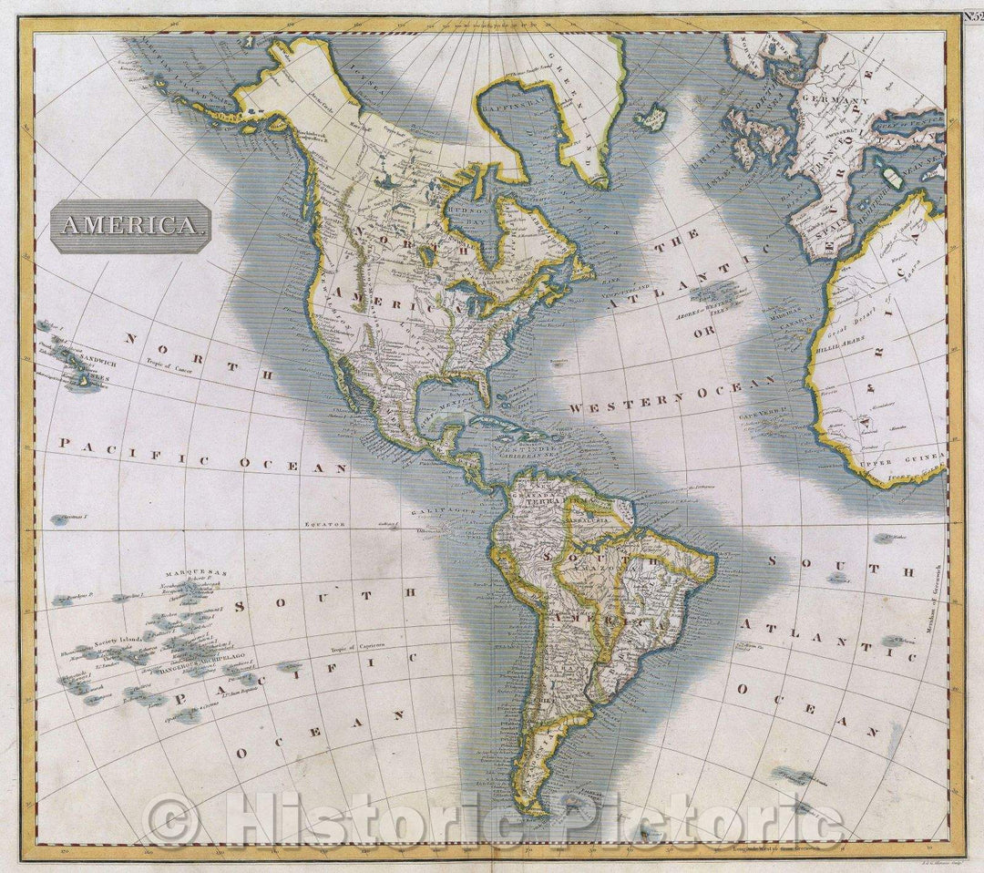 Historic Map : America, 1814 , Vintage Wall Art