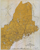 Historic Map : Map of Automobile Routes. State of Maine. 1915., 1915 , Vintage Wall Art
