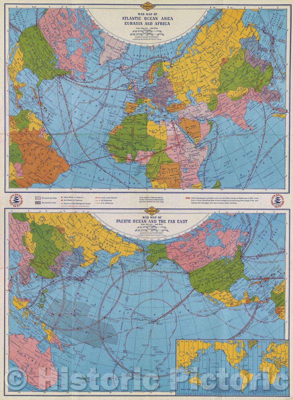 Historic Map : Lowell Thomas' War Map of the World, 1942 , Vintage Wall Art