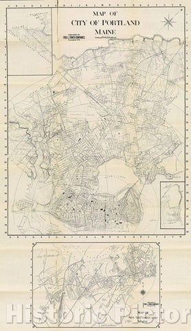 Historic Map : Map of the city of Portland, Maine., 1939 , Vintage Wall Art