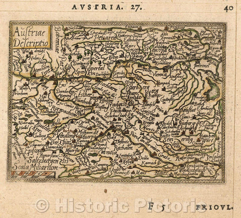 Historic Map : Austriae Descriptio, 1579 , Vintage Wall Art